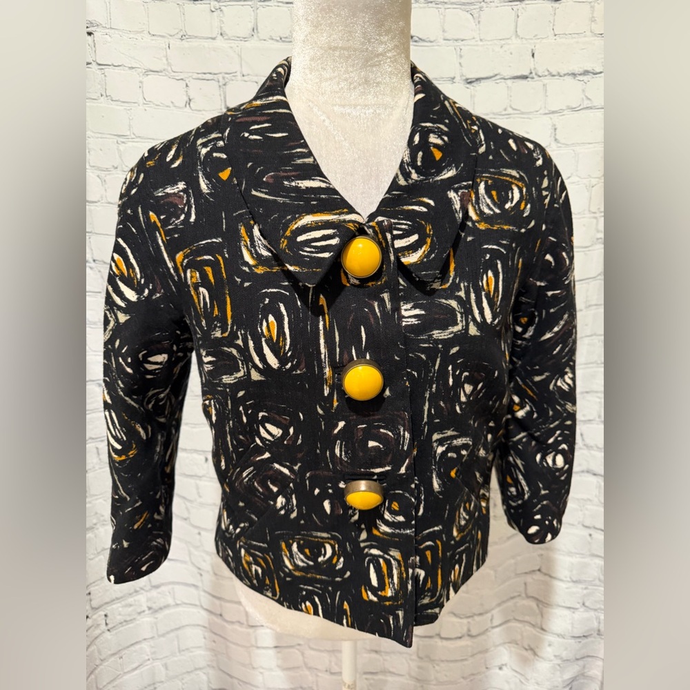 Vintage Elliott Lauren Black and Yellow Suit Jacket size 8